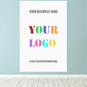 Aangepaste bedrijfsnaam Logo Website Canvas Print (Insitu (Houten vloer))