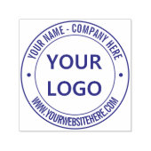 Aangepaste bedrijfsnaam Logo Website Info Ronde st Zelfinktende Stempel (Design)