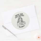 Aangepaste bedrijfsnaam Ondersteun uw lokale creat Ronde Sticker (Envelop)