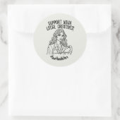 Aangepaste bedrijfsnaam Ondersteun uw lokale creat Ronde Sticker (Tas)