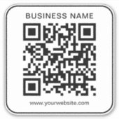 Aangepaste bedrijfsnaam URL QR Code Sjabloon Clean Sticker (Voorkant)