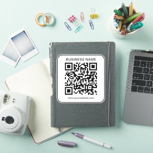 Aangepaste bedrijfsnaam URL QR Code Sjabloon Clean Sticker (iPad Cover)
