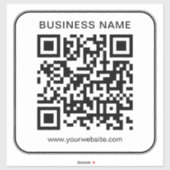 Aangepaste bedrijfsnaam URL QR-code Sjabloon Groot Sticker (Vel)