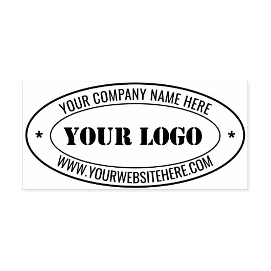 Aangepaste bedrijfsnaam Website ovaal stempel (Afrduk)