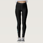 Aangepaste bedrijfsslogan Electric-Blauw Schrift Z Leggings (Voorkant)