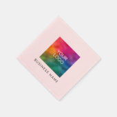 Aangepaste bedrijfstekst hier Sjabloon roze Servet (Hoek)