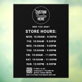 Aangepaste bedrijfstijden Witte logo Tekst Zwart a Raamsticker (Vel 3)