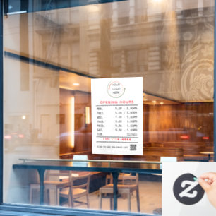 Aangepaste bedrijfsuren vensterstickers met logo & raamsticker