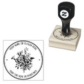 Aangepaste Bedrijven Logo stempel ELEGANT FLORAL B (Gestempeld)