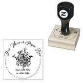 Aangepaste Bedrijven Logo stempel ELEGANT FLORAL B (Gestempeld)