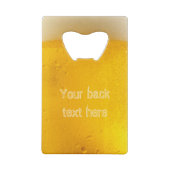 Aangepaste BEER flesopening Kredietkaart Flessenopener (Achterkant)