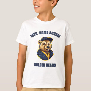 AANGEPASTE Beer Mascotte   Blauw & Goud - School C T-shirt