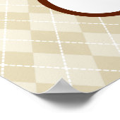 Aangepaste Beige Argyle Teken Afdrukken Poster (Hoek)