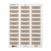 Aangepaste Beige Linnen Print Adresetiketten Etiket (Full Sheet)