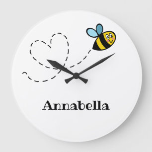 Aangepaste, beige wandklok grote klok