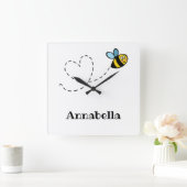 Aangepaste, beige wandklok vierkante klok (Huis)