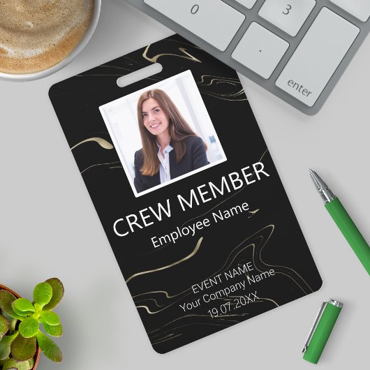 Aangepaste bemanningslid QR-code evenement Marblin Badge