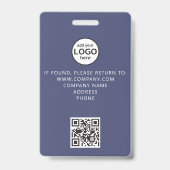 Aangepaste bemanningslid QR-code evenement paarse Badge (Achterkant)