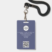 Aangepaste bemanningslid QR-code evenement paarse Badge (Achterkant met lanyard)