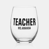 Aangepaste benaming leraar wijnglas zonder voet (Voorkant)