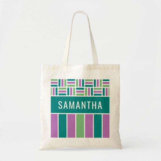 Aangepaste benaming Stripes Pattern-tassen Tote Bag (Voorkant)