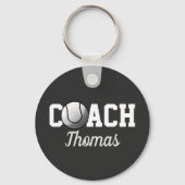 Aangepaste benaming Tennis Coach Typografie Gepers Sleutelhanger (Voorkant)