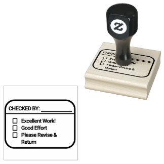 Aangepaste beoordelingschecklist voor docenten rubberstempel