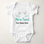 Aangepaste Beren met tweeling Romper (Voorkant)