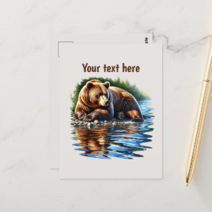 Aangepaste berenliefhebbers knuffel briefkaart