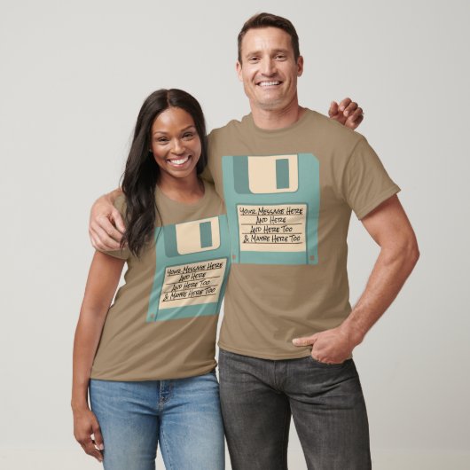 Aangepaste bericht computer diskette T-shirt (Unisex)