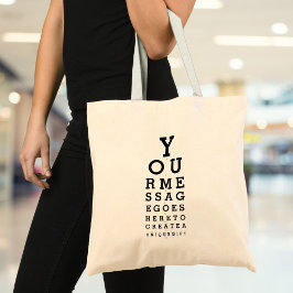 Aangepaste Bericht Fun Oogtest Optometrist Grafiek Tote Bag