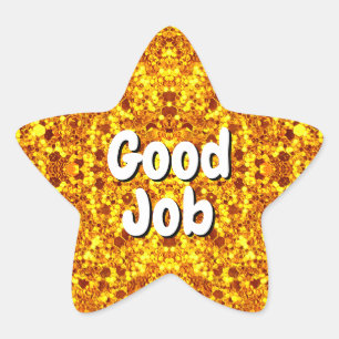 Aangepaste Bericht (Glitter Gouden Ster) Kinderen Ster Sticker