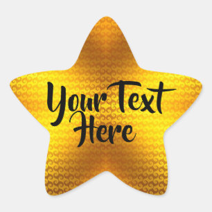 Aangepaste Bericht (Grote Gouden Ster) Grote Glitt Ster Sticker