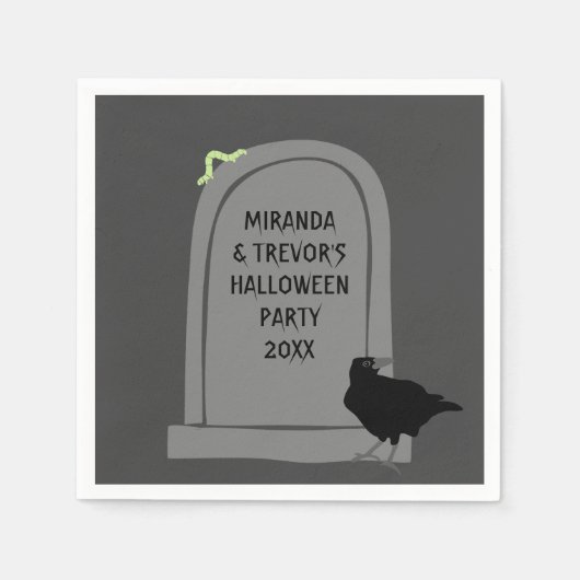 Aangepaste bericht Tombstone Headstone Halloween P Servet (Voorkant)