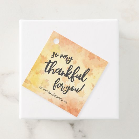 AANGEPASTE BERICHT zo zeer dankbare Thanksgiving p Bedankjes Labels (In situ)