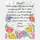 Aangepaste berichtbrief voor groene opslag tulpen fleece deken (Voorkant)