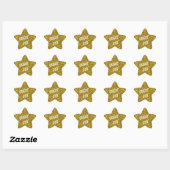 Aangepaste Berichten Gold Star met Gold Glitter Te Ster Sticker (Vel)