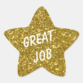 Aangepaste Berichten Gold Star met Gold Glitter Te Ster Sticker