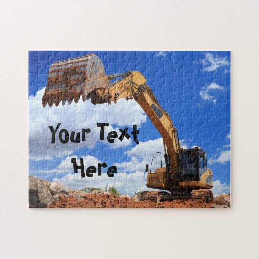 Aangepaste berichtenconstructietractor legpuzzel (Horizontaal)