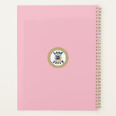 Aangepaste berichtroze rand en goudversiering planner (Achterkant)