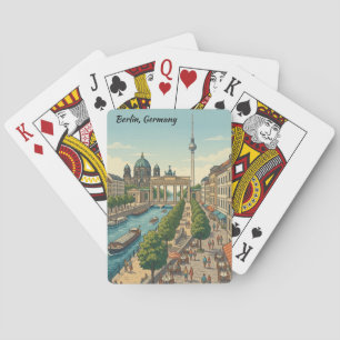 Aangepaste Berlijn Duitsland Vintage Reisoriëntati Pokerkaarten
