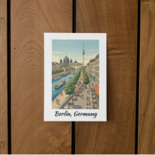Aangepaste Berlin Duitsland Vintage Reisoriëntatie Briefkaart