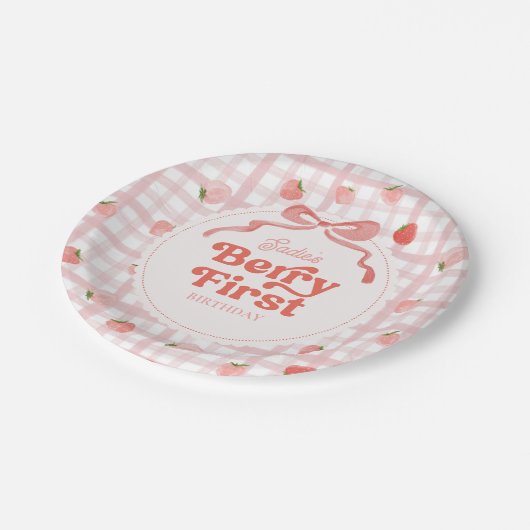 Aangepaste Berry eerste verjaardag Borden Papieren Bordje (Gekanteld)