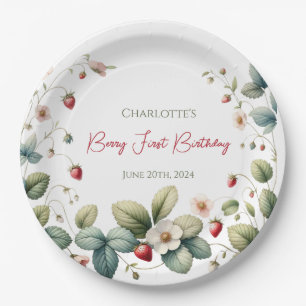 Aangepaste Berry Eerste Verjaardag Papieren Bordje