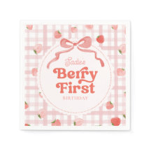 Aangepaste Berry Eerste Verjaardag Party Servetten