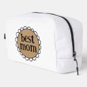 Aangepaste BEST MOM Scalloped Edge Toilettasje (Rechterhoek)