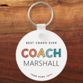 Aangepaste Beste coach ooit | Retro Team Coach ges Sleutelhanger (Voorkant)