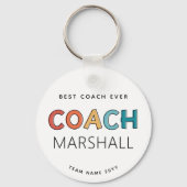 Aangepaste Beste coach ooit | Retro Team Coach ges Sleutelhanger (Achterkant)