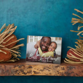 Aangepaste BESTE DAD EVER Modern Trendy Script Pho Fotoplaat (Zijkant)