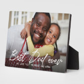 Aangepaste BESTE DAD EVER Modern Trendy Script Pho Fotoplaat (Zijkant)